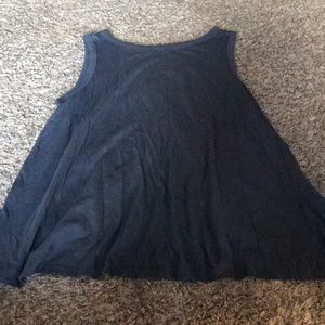 Charcoal Gray Loft Tank Top- Open Back